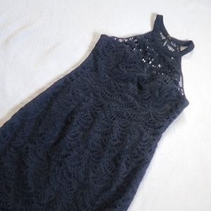 Lilly Pulitzer Kenna Onyx Scalloped Hem Lace Dress Sz 10